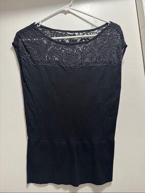 White House Black Market Black Lace Detail Dress